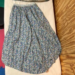 Long cotton flower skirt